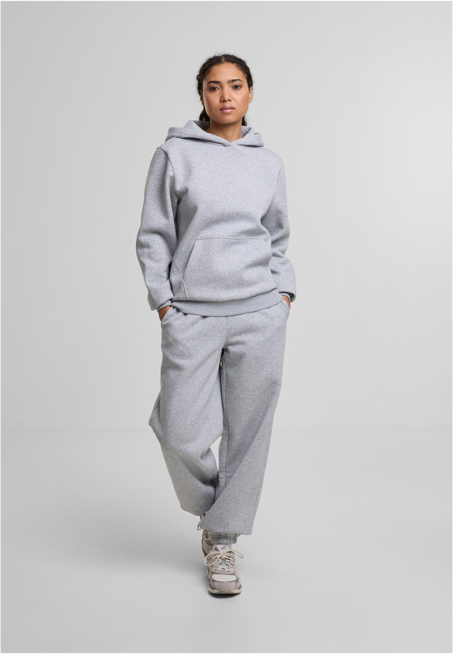 Ladies Fluffy Hoody heathergrey | heathergrey