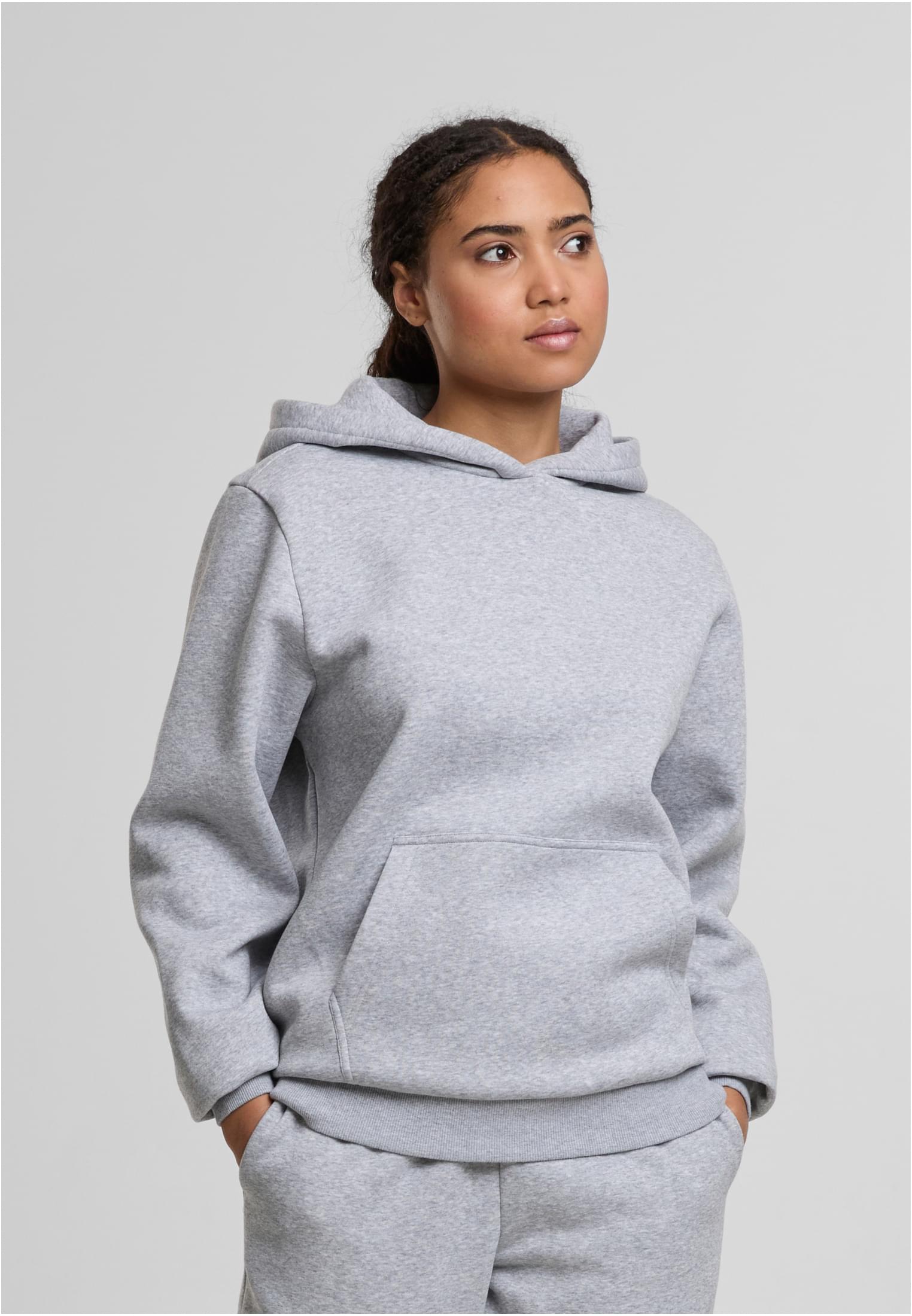 Ladies Fluffy Hoody heathergrey | heathergrey
