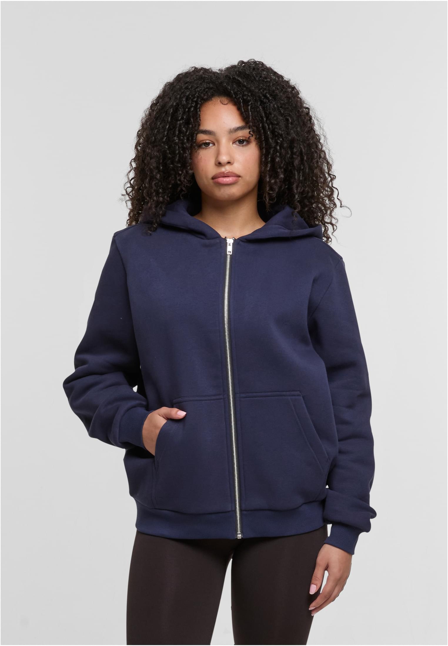 Ladies Fluffy Zip Hoody navy | navy