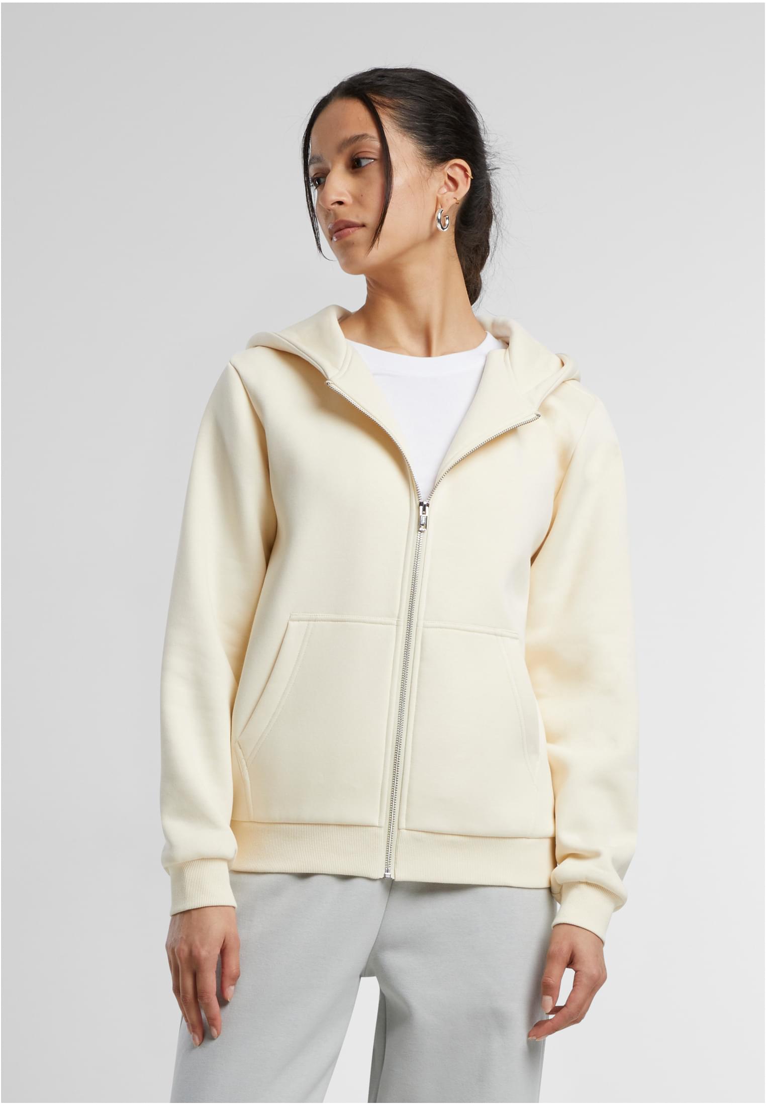 Ladies Fluffy Zip Hoody whitesand | whitesand