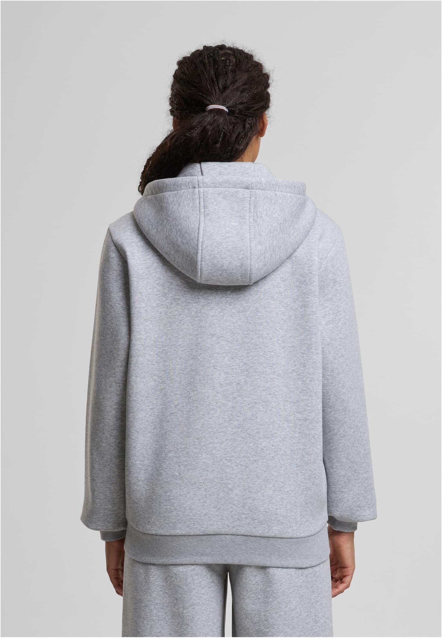 Ladies Fluffy Zip Hoody heathergrey | heathergrey