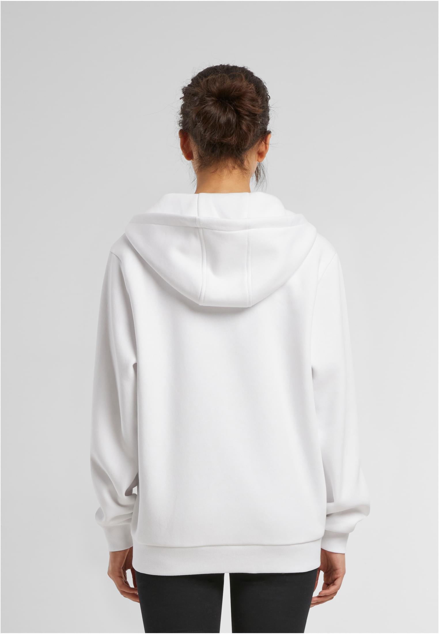 Ladies Fluffy Zip Hoody white | white