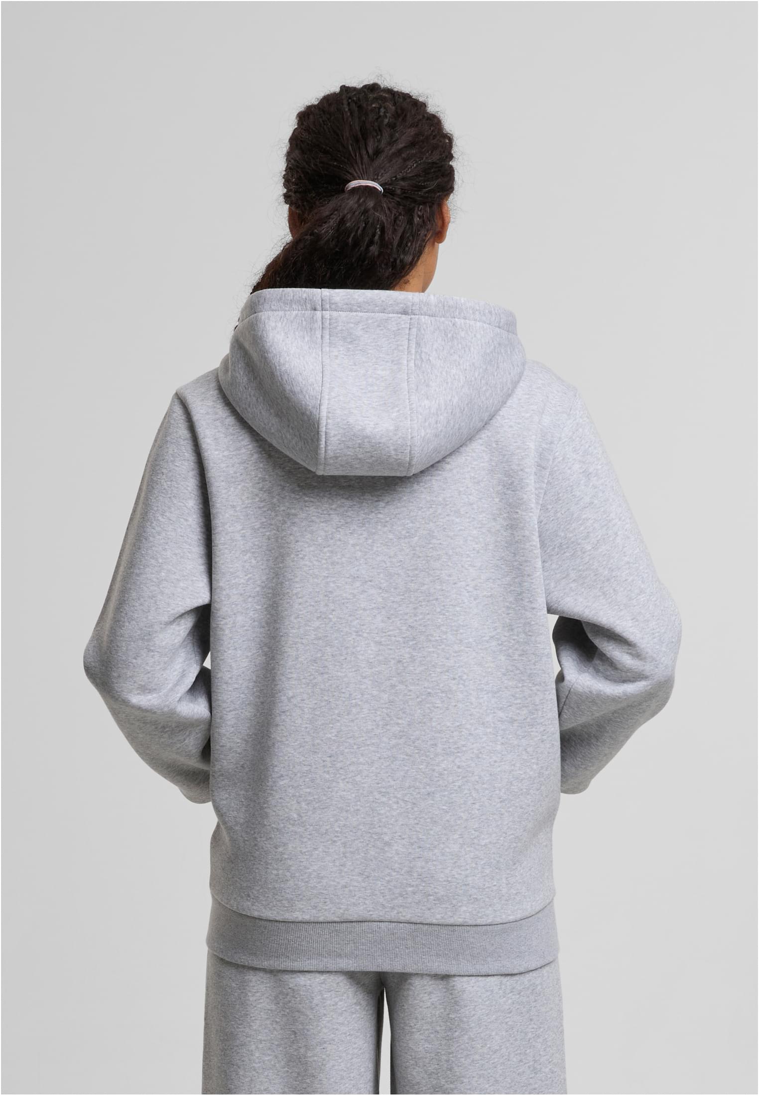 Ladies Fluffy Zip Hoody heathergrey | heathergrey