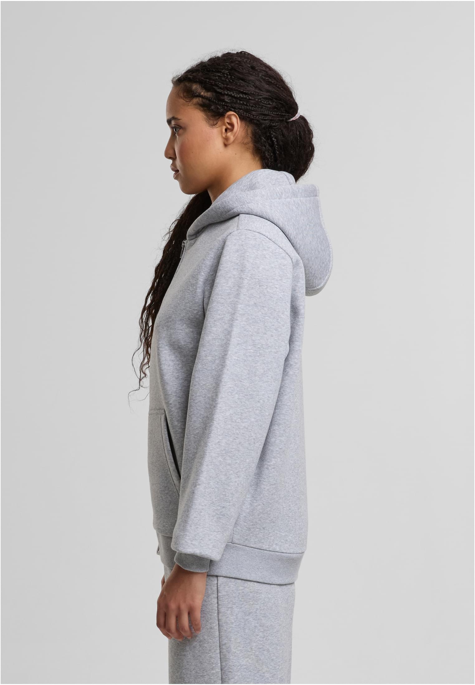 Ladies Fluffy Zip Hoody heathergrey | heathergrey