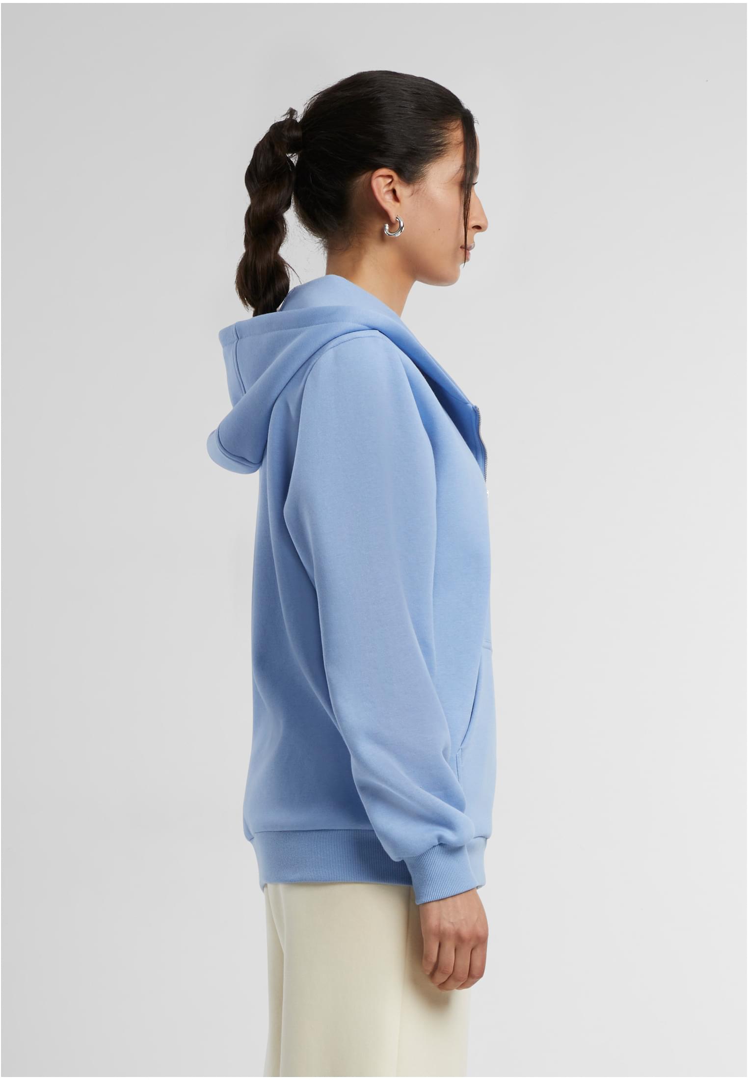 Ladies Fluffy Zip Hoody powderblue | powderblue