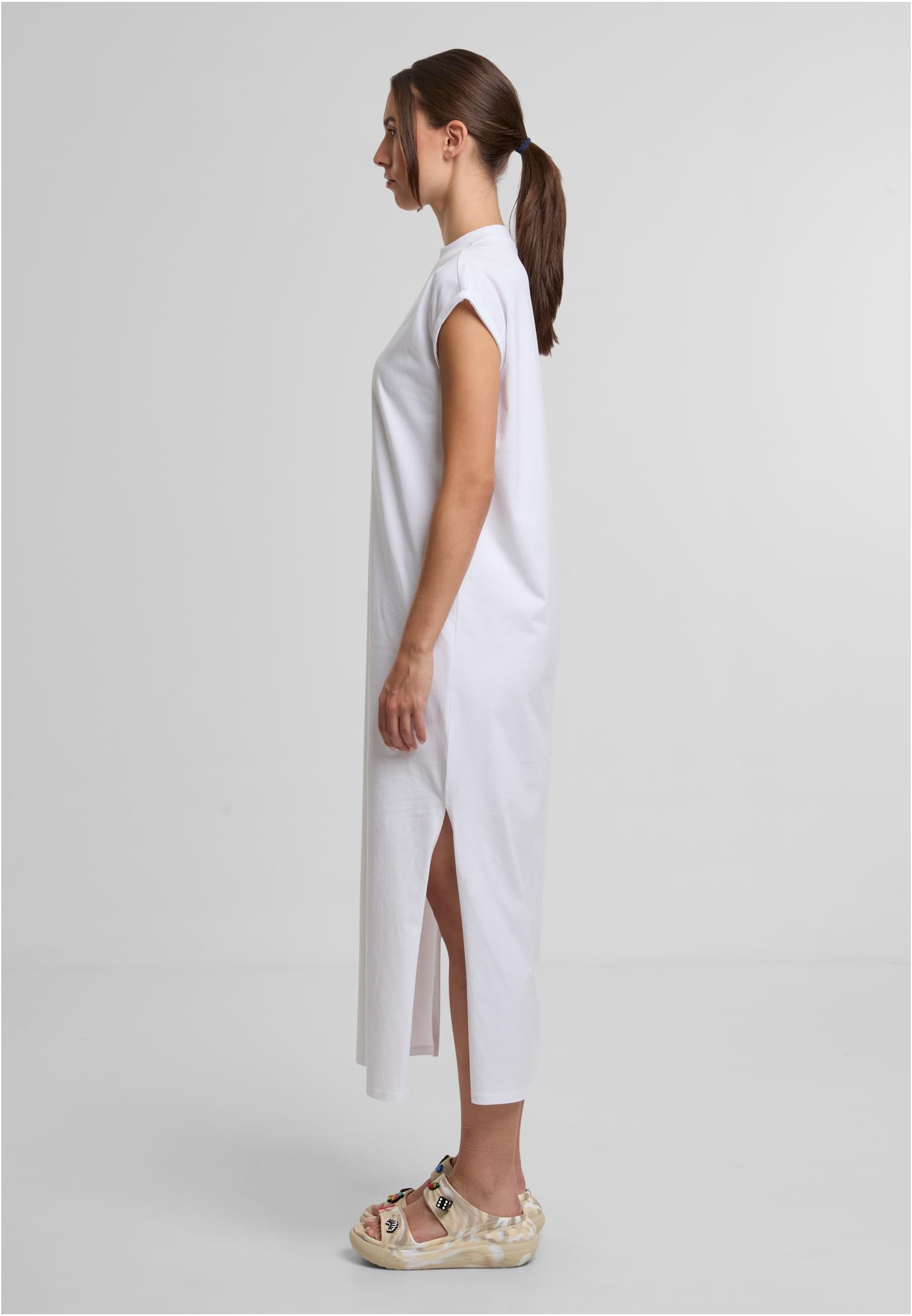Ladies Long Extended Shoulder Dress white | white