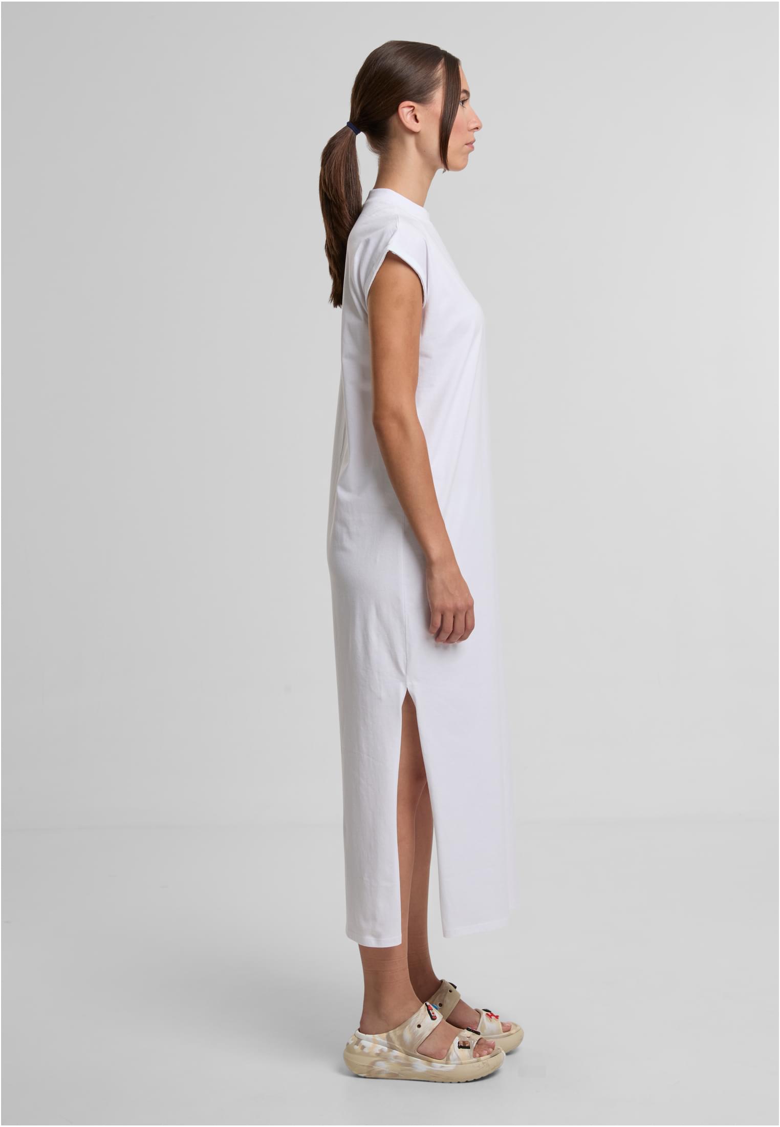 Ladies Long Extended Shoulder Dress white | white