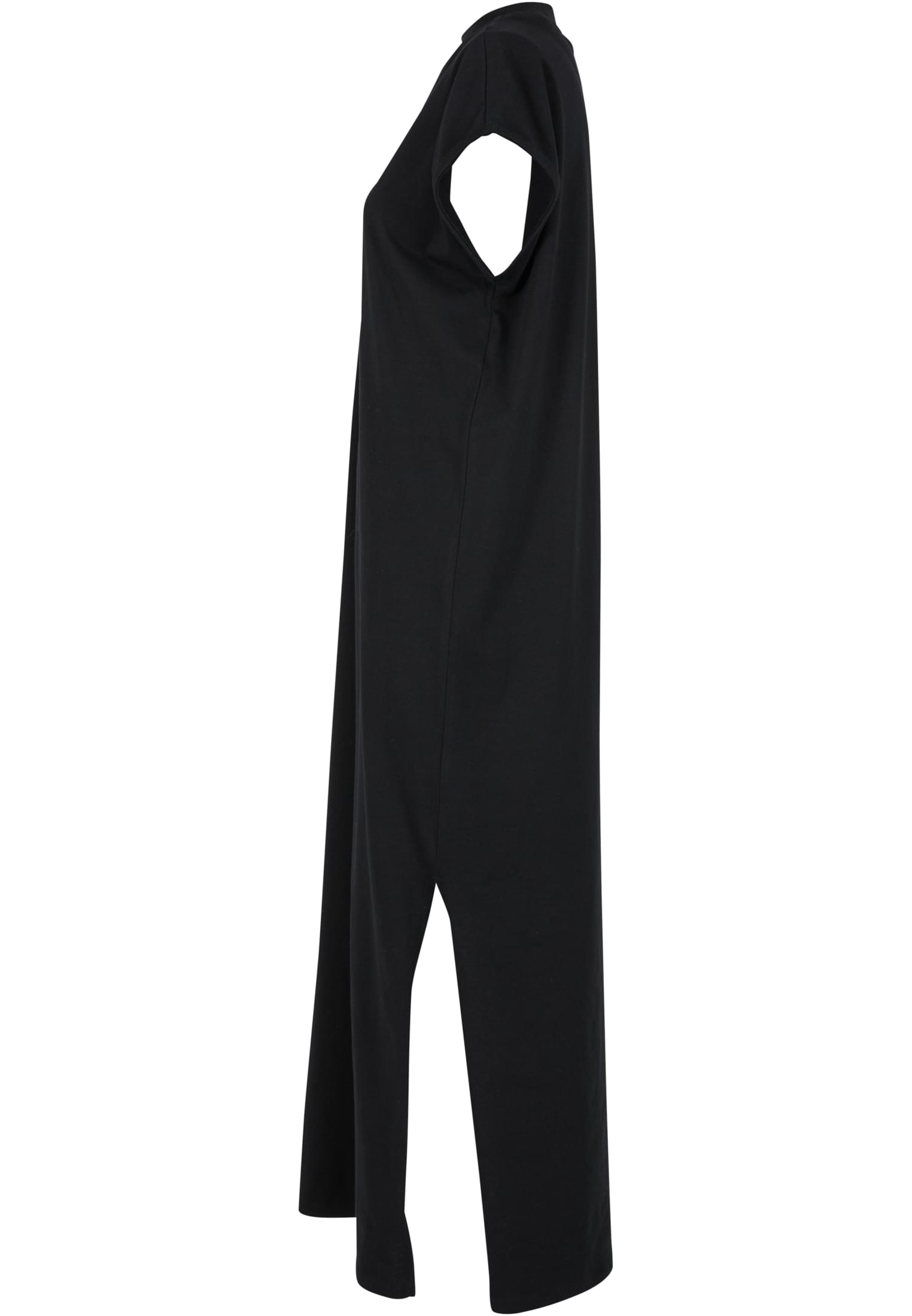 Ladies Long Extended Shoulder Dress black | black