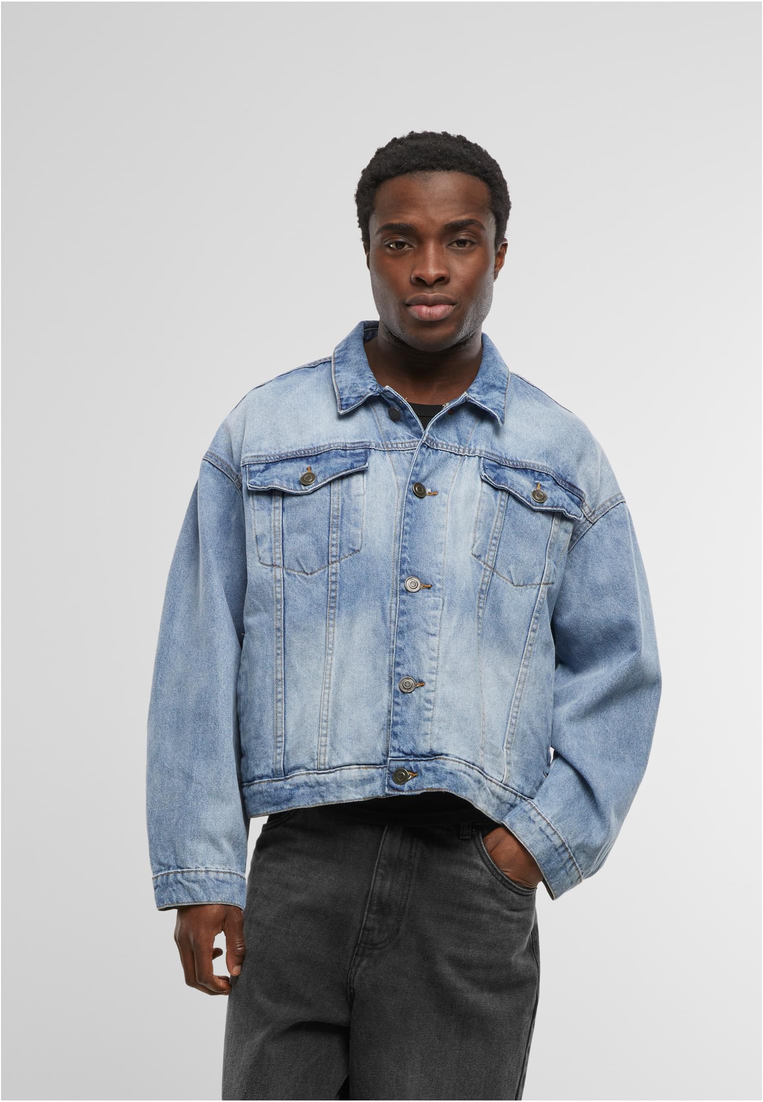 Heavy Ounce Boxy Denim Jacket new light blue washed | new light blue washed