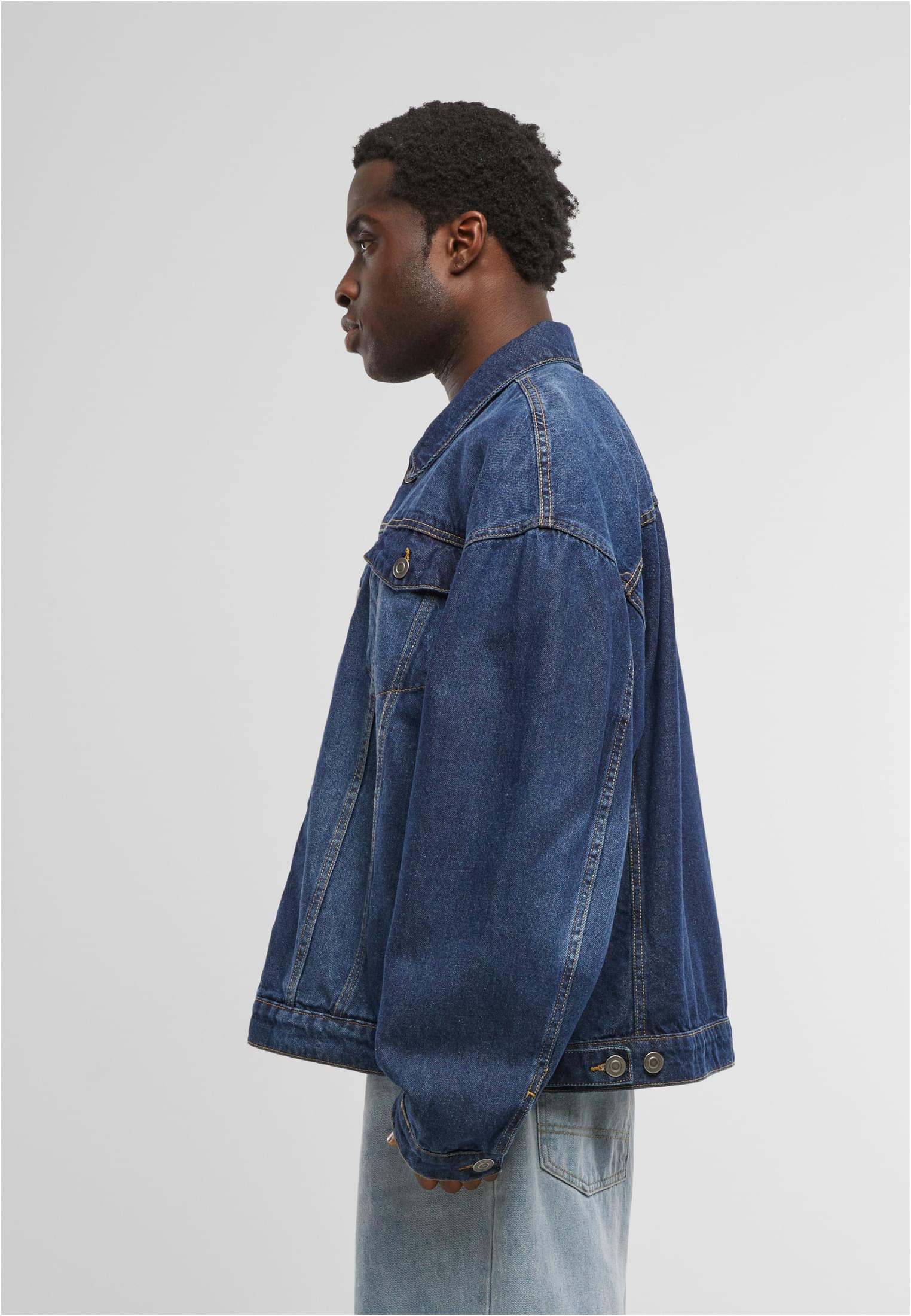 Heavy Ounce Boxy Denim Jacket new mid blue washed | new mid blue washed