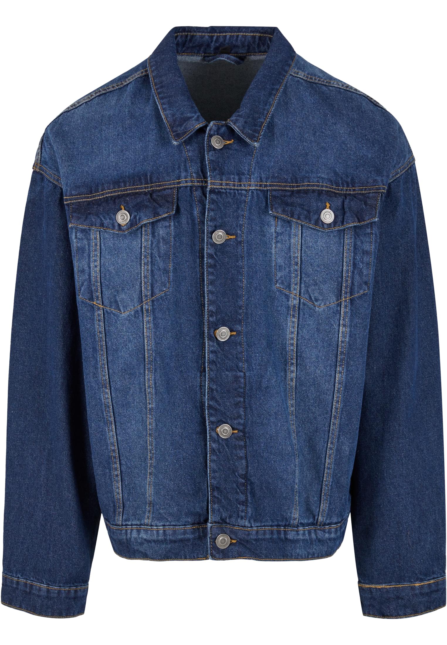 Heavy Ounce Boxy Denim Jacket new mid blue washed | new mid blue washed