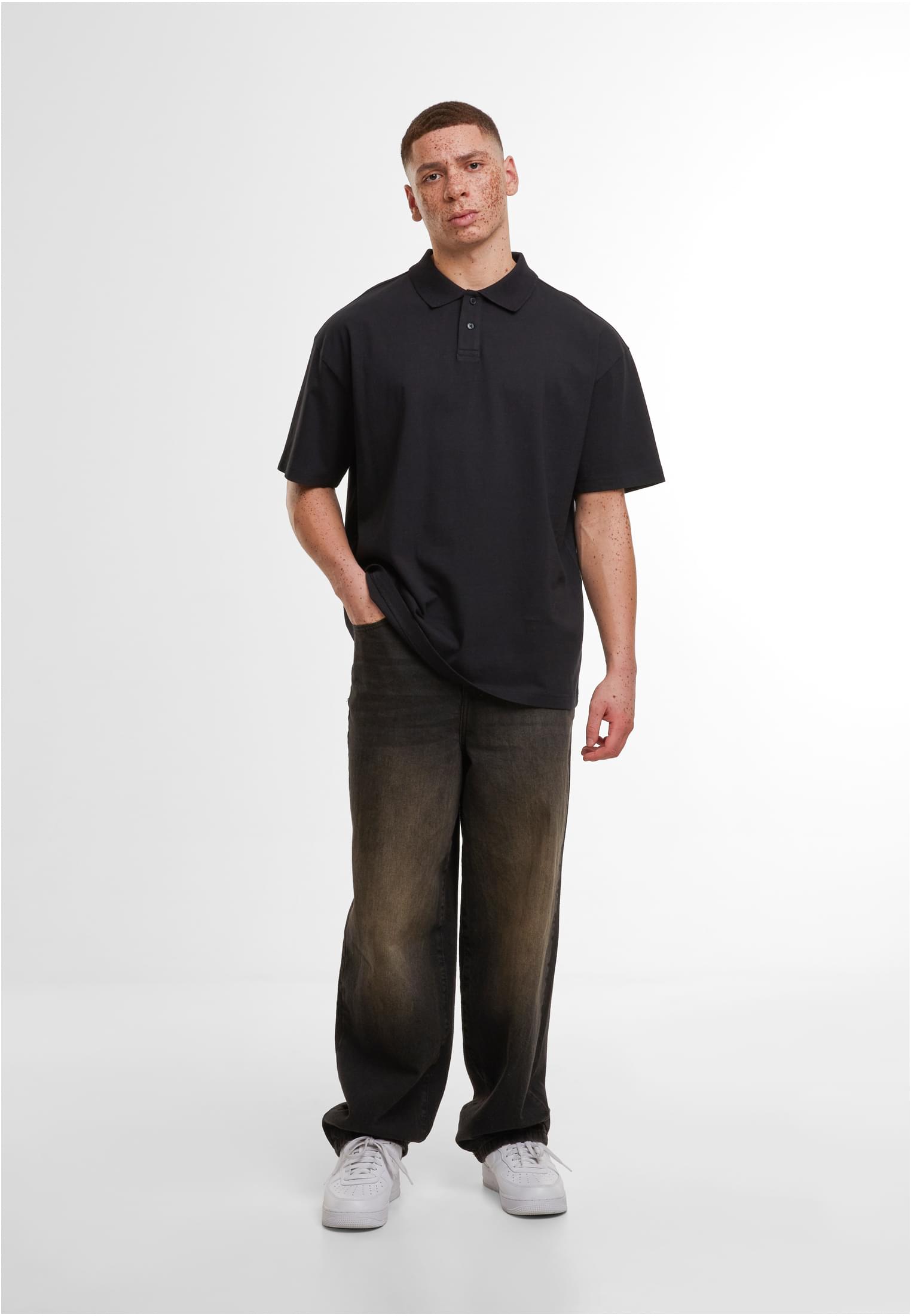 Oversized Polo Shirt black | black