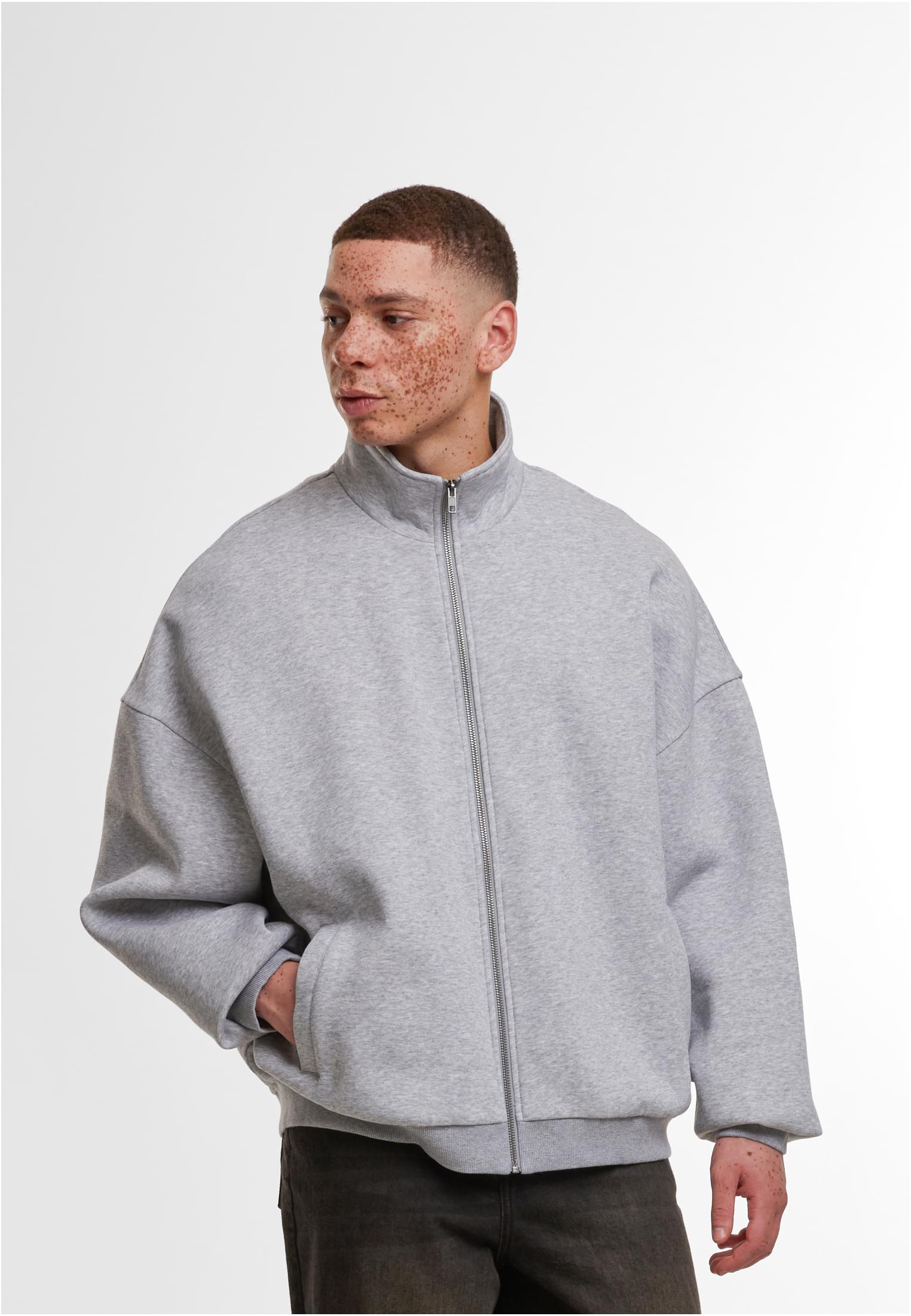 Oversized Zip jacket heathergrey | heathergrey