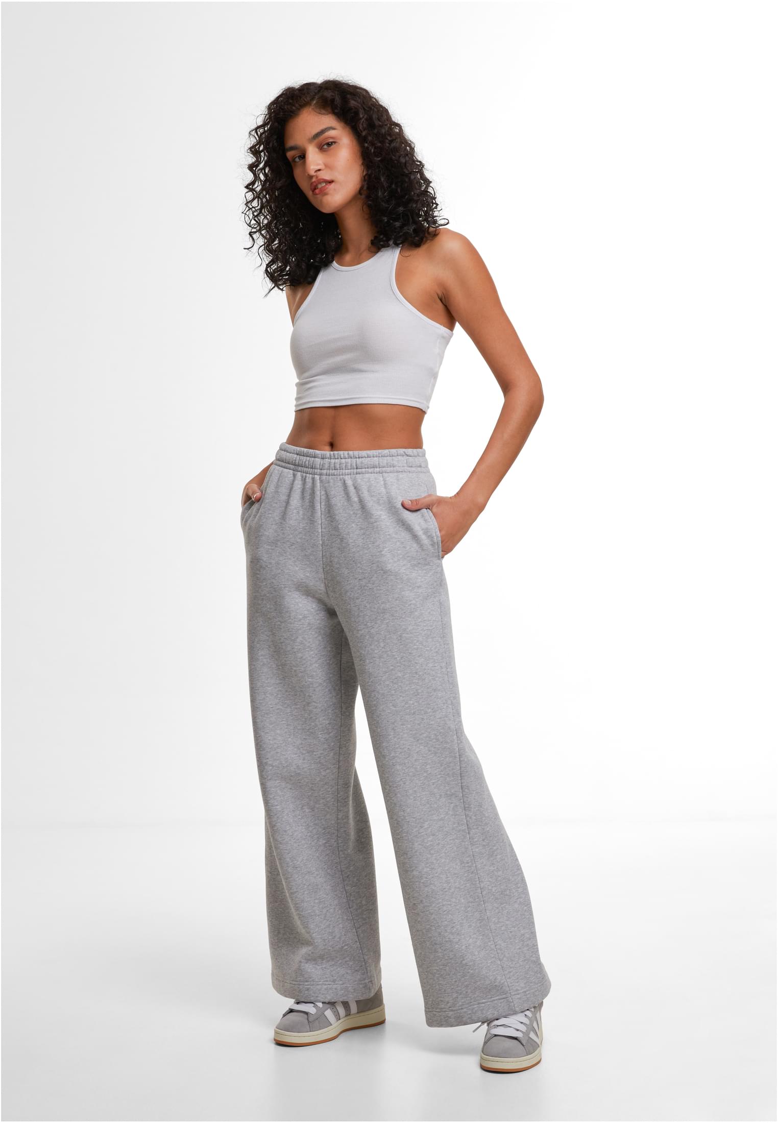 Ladies Wideleg Sweatpants heathergrey | heathergrey
