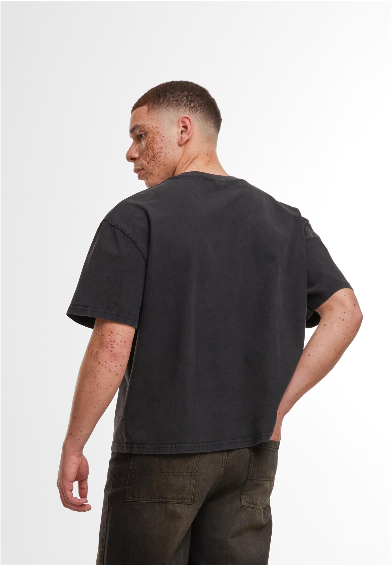 Vintage Cropped Heavy Oversize Tee black | black