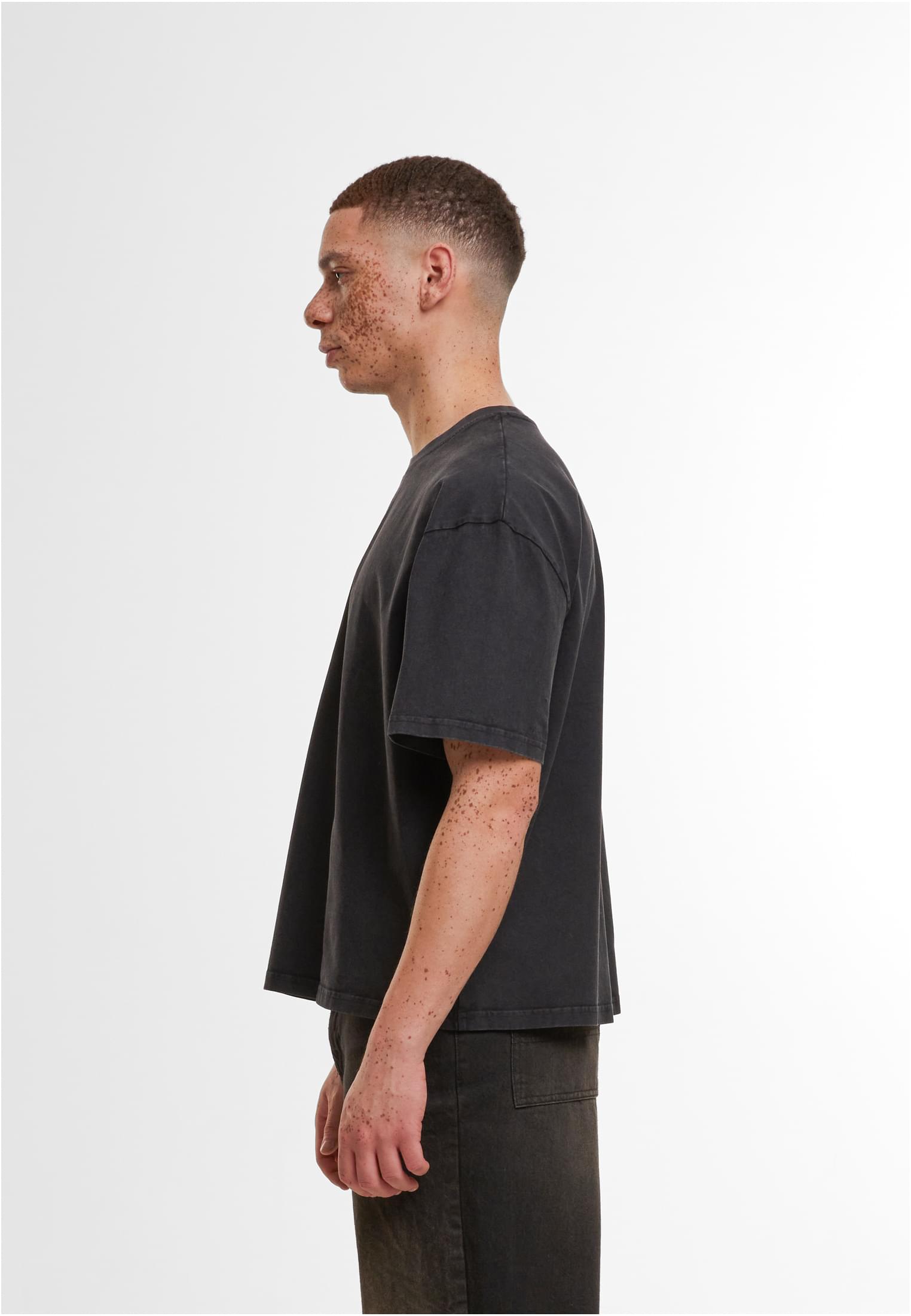 Vintage Cropped Heavy Oversize Tee black | black