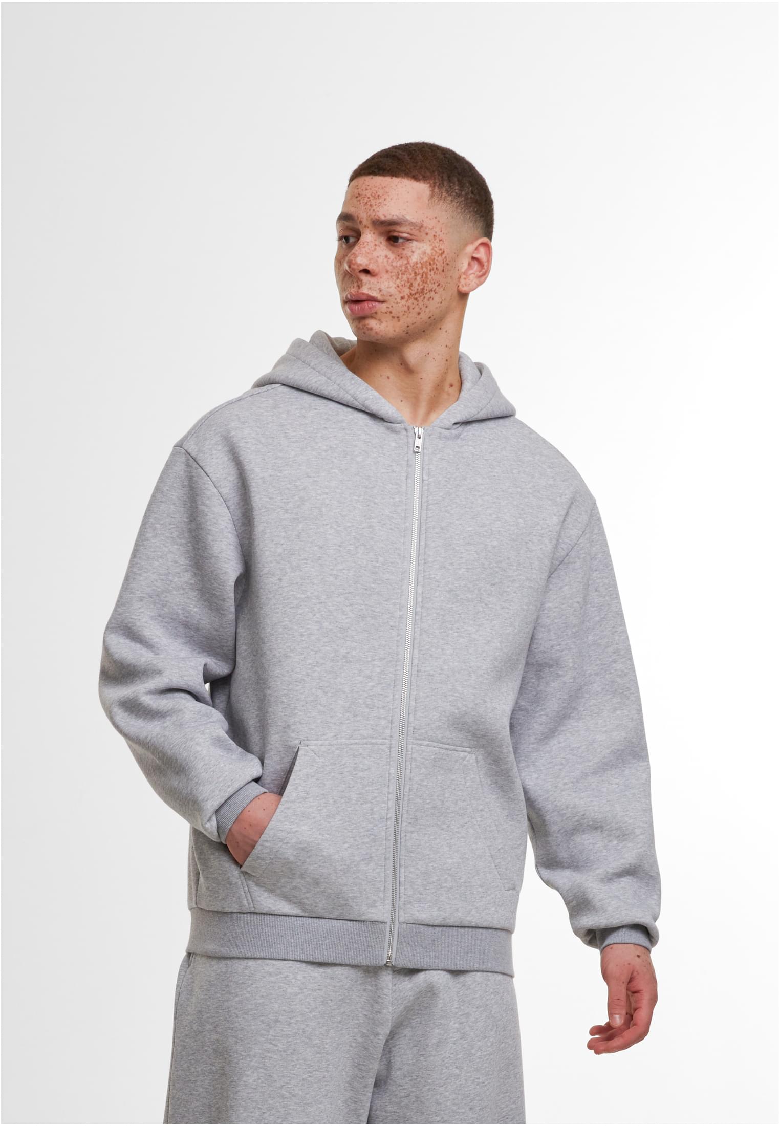 Loose Fit Zip Hoody heathergrey | heathergrey