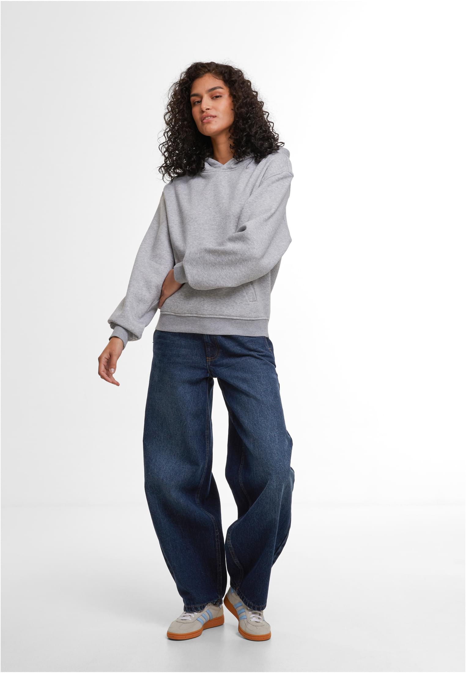 Ladies Loose Fit Hoody heathergrey | heathergrey