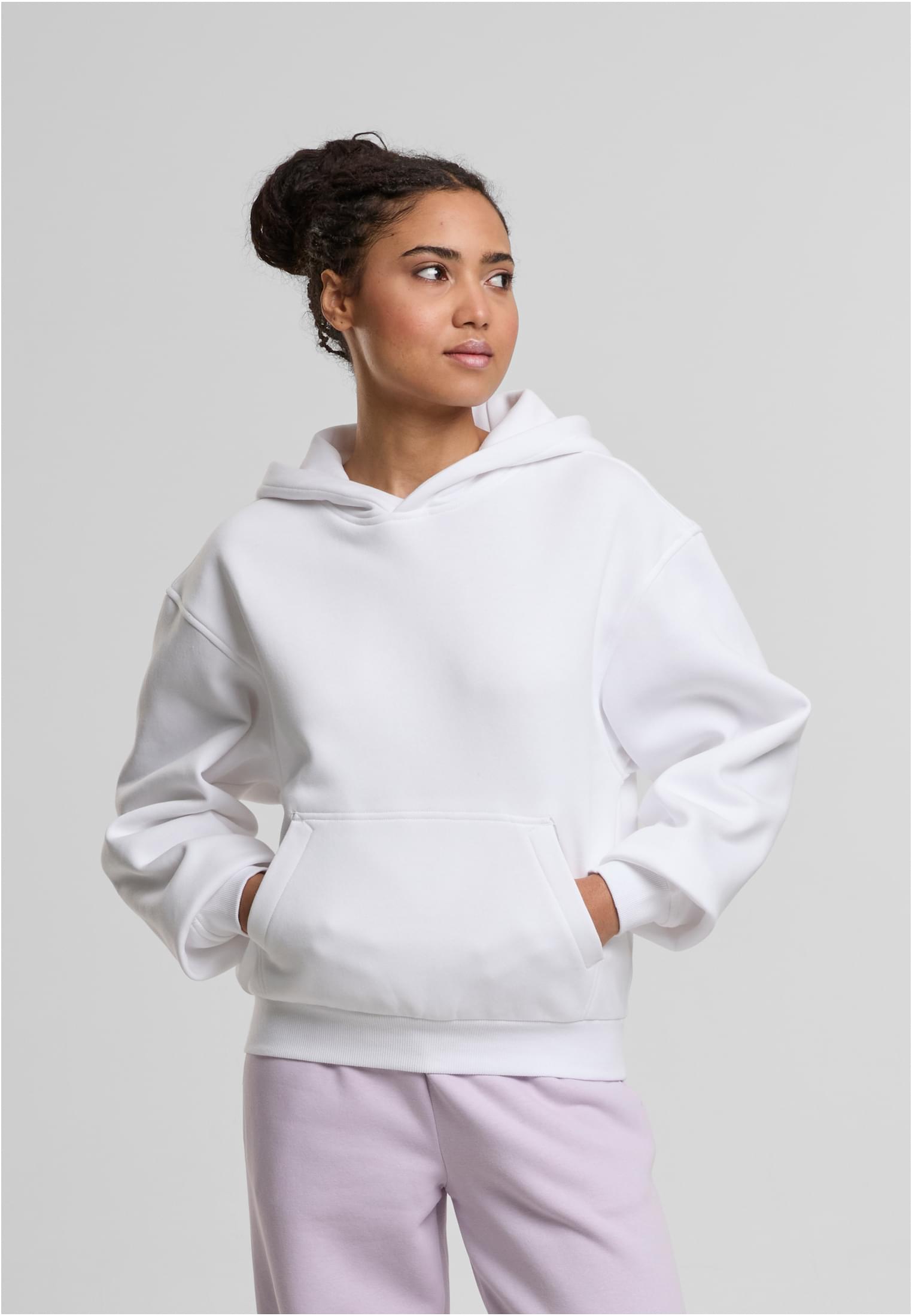 Ladies Loose Fit Hoody white | white