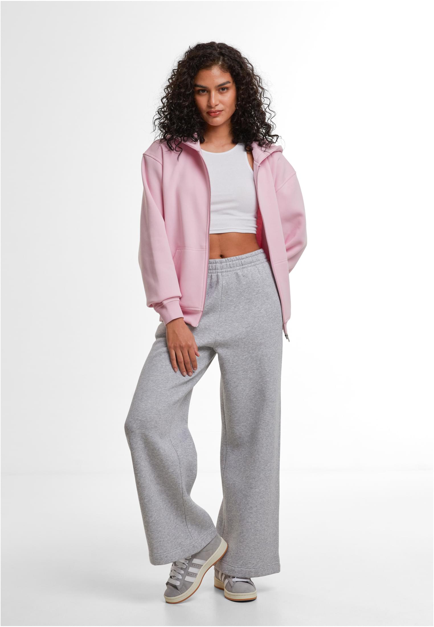Ladies Loose Fit Zip Hoody softpink | softpink
