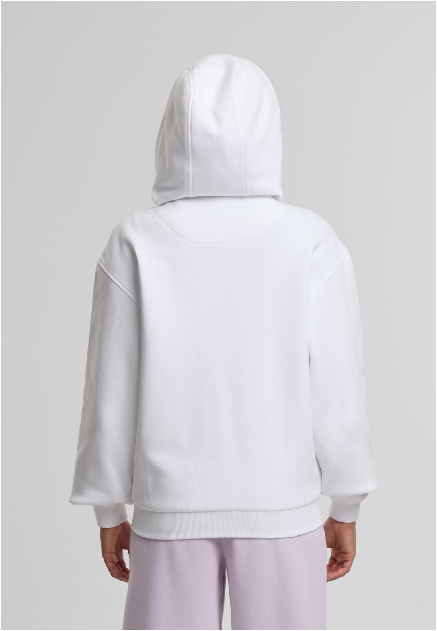 Ladies Loose Fit Zip Hoody white | white