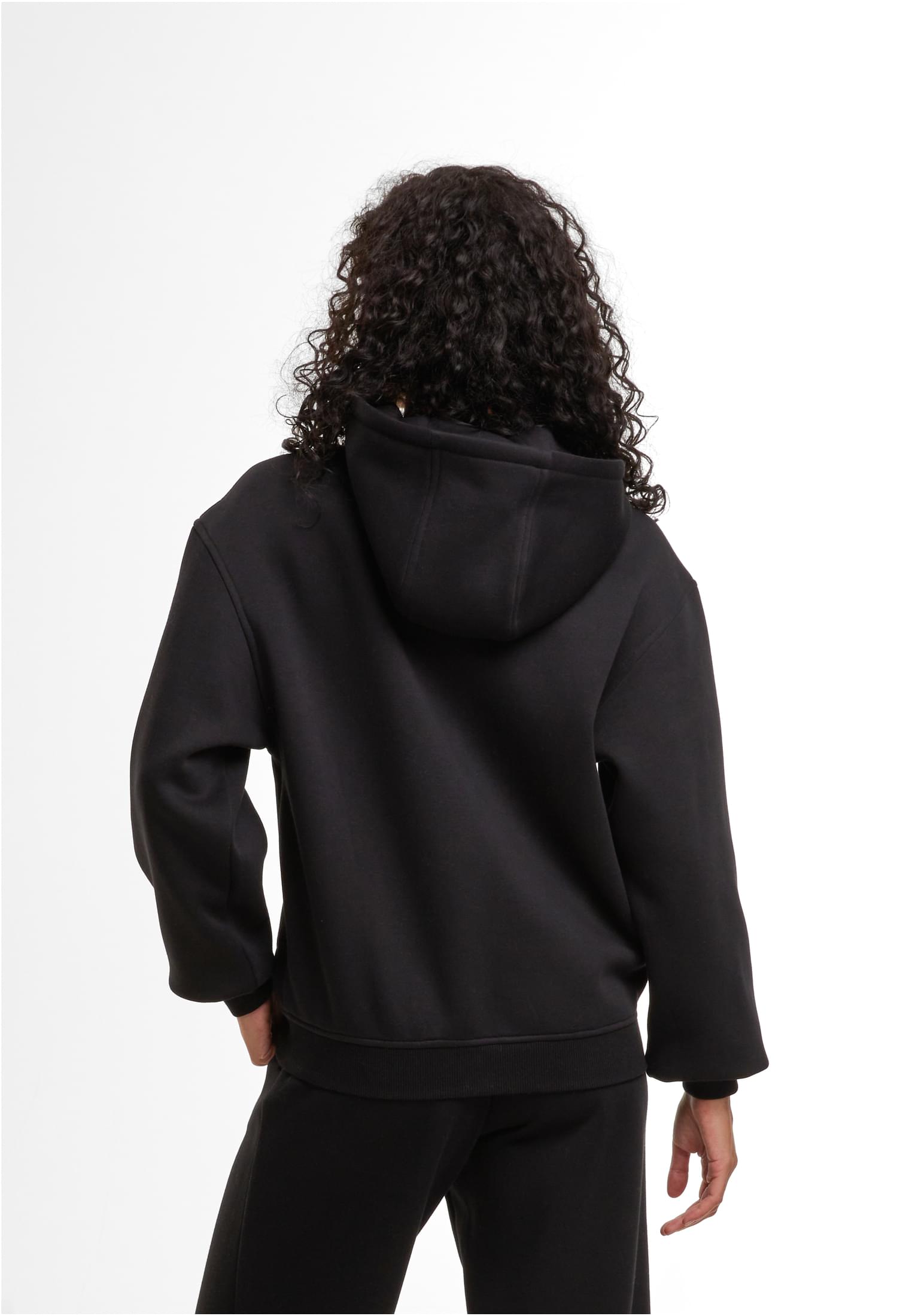 Ladies Loose Fit Zip Hoody black | black