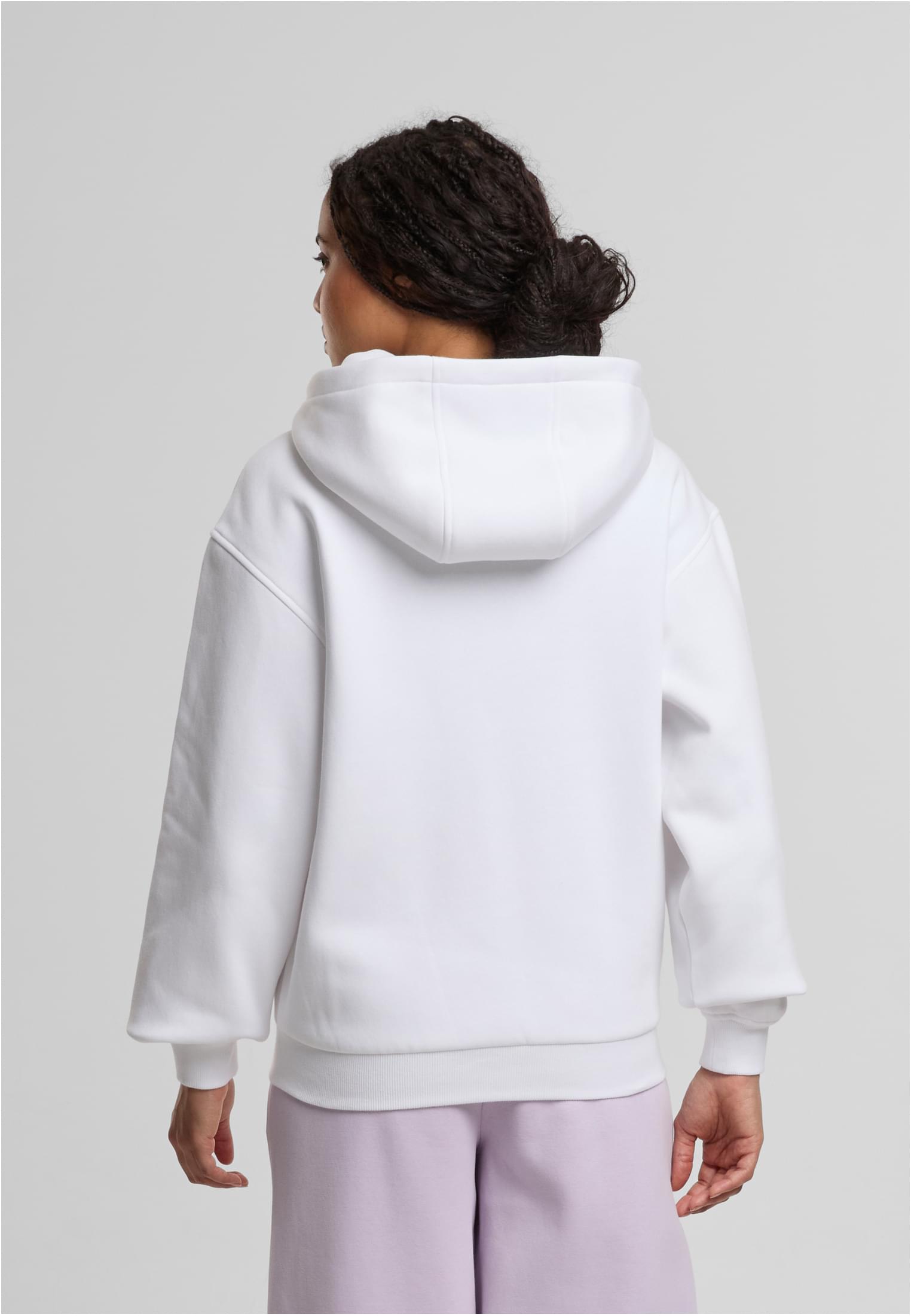 Ladies Loose Fit Zip Hoody white | white