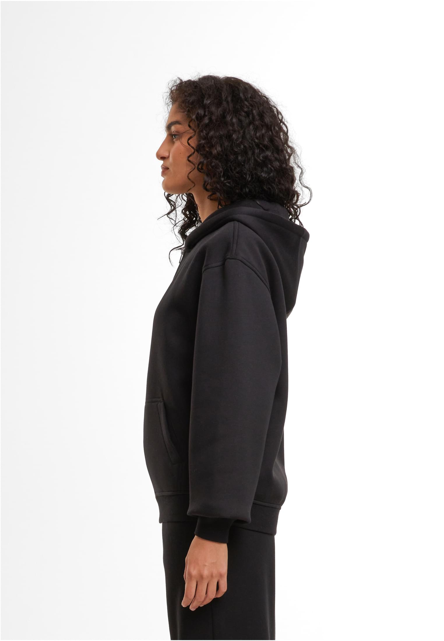 Ladies Loose Fit Zip Hoody black | black