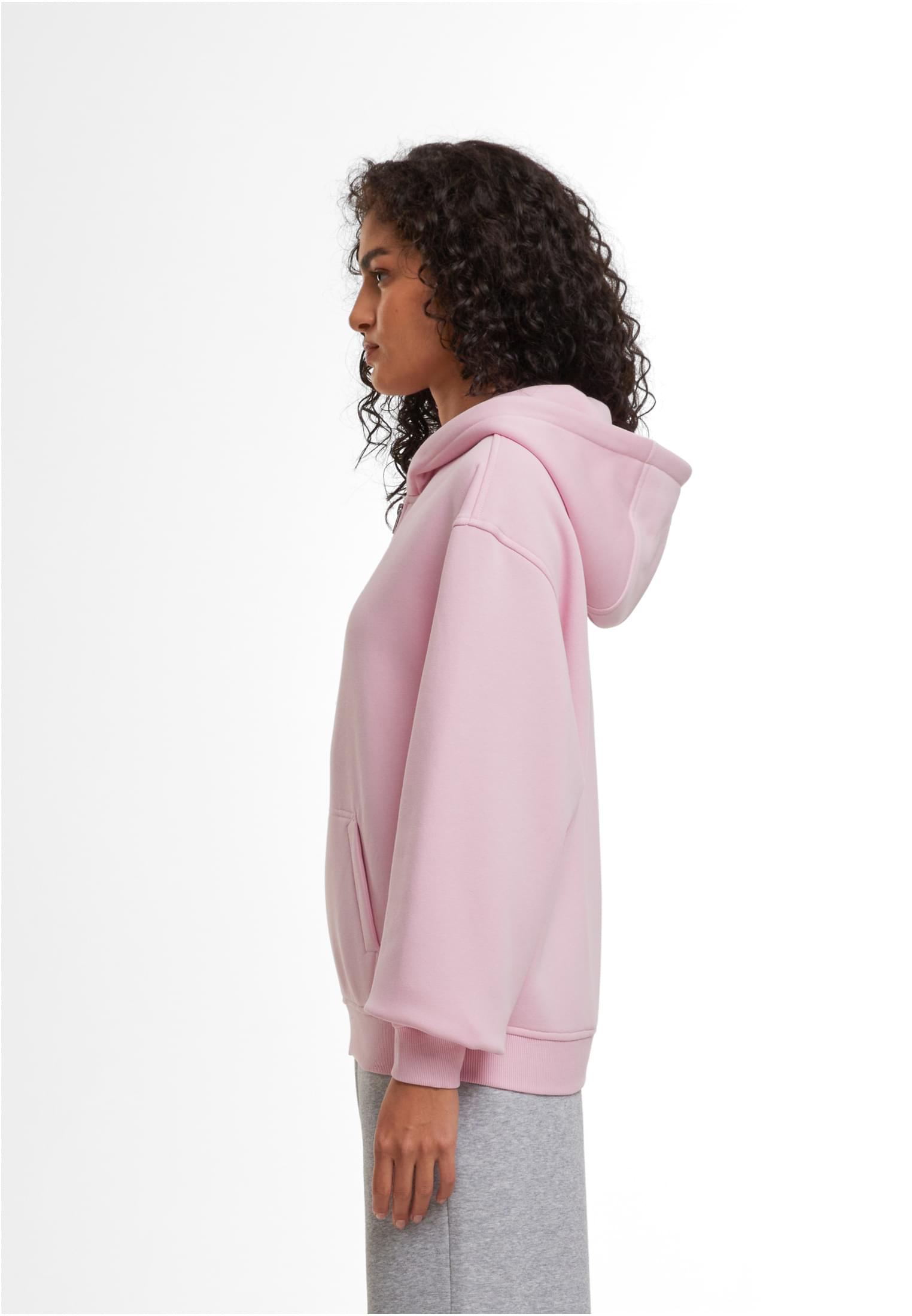 Ladies Loose Fit Zip Hoody softpink | softpink