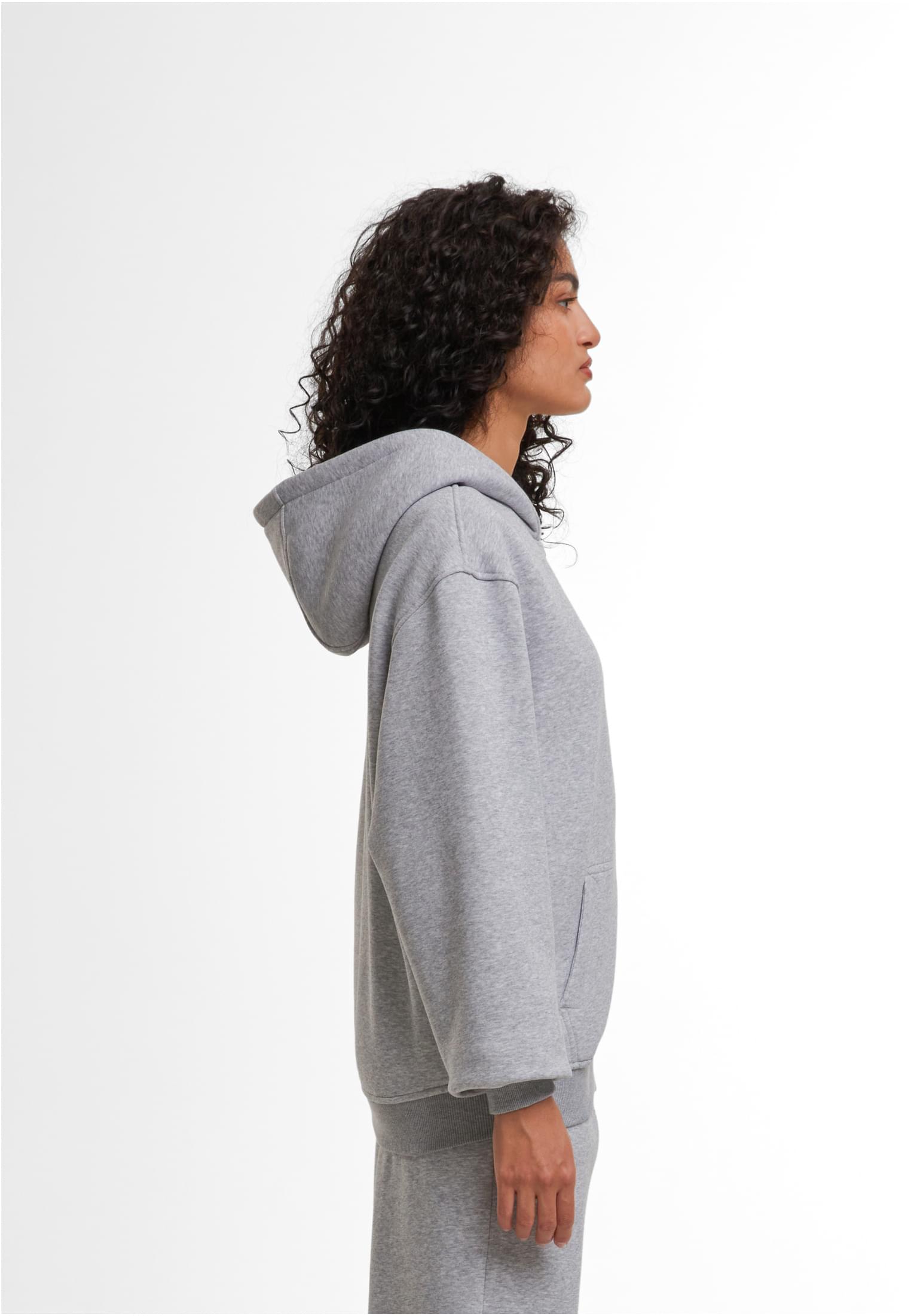 Ladies Loose Fit Zip Hoody heathergrey | heathergrey