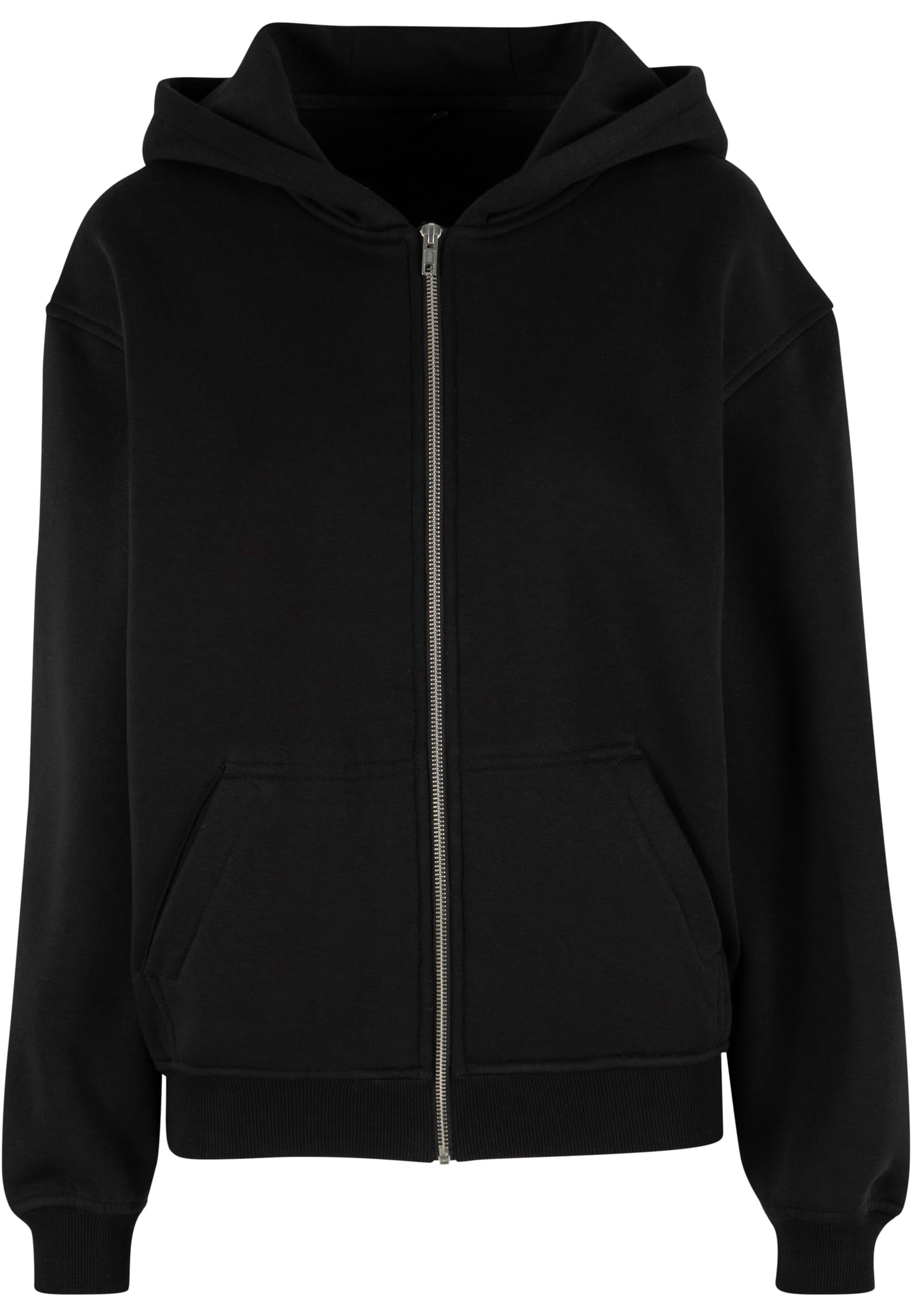 Ladies Loose Fit Zip Hoody black | black