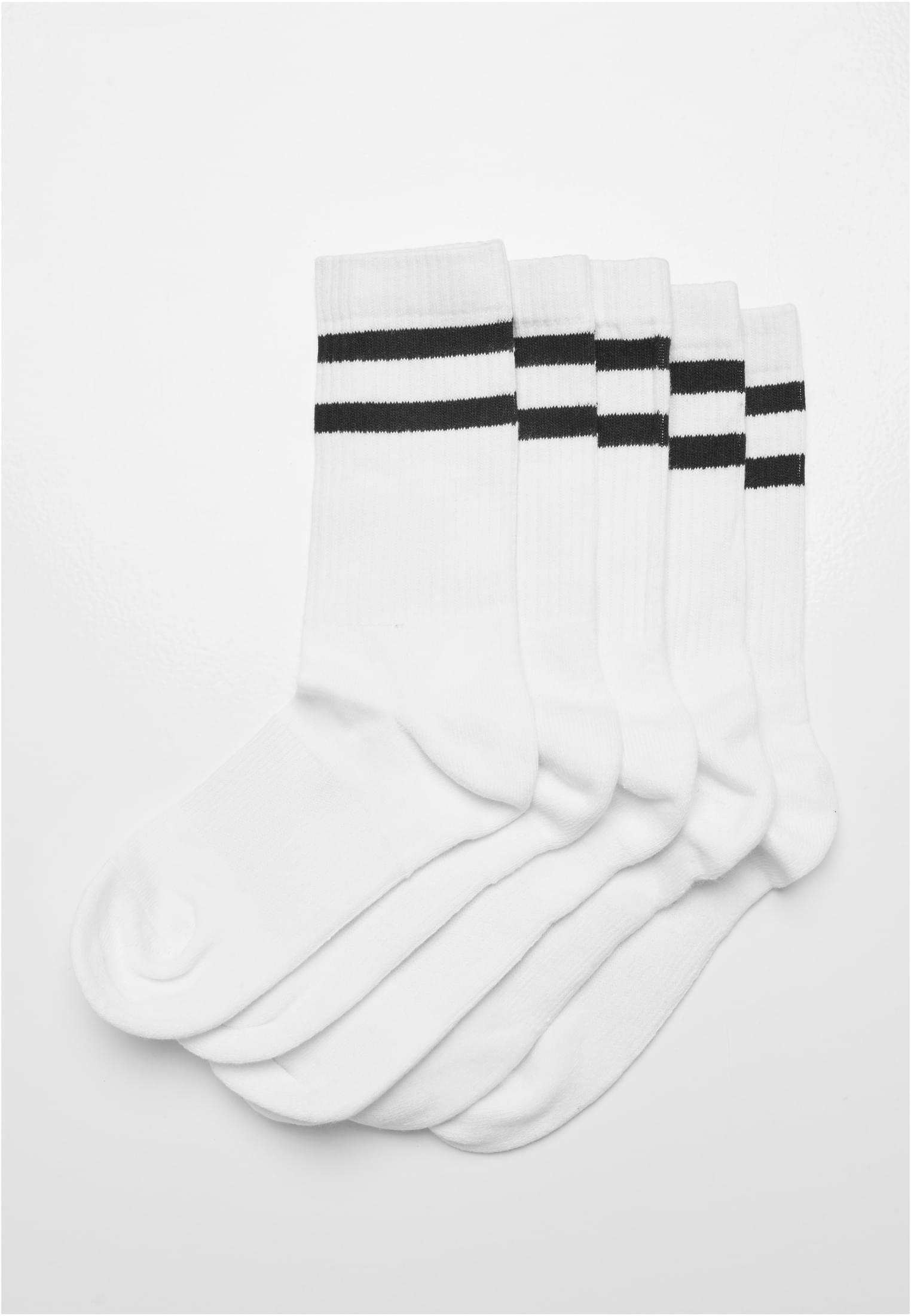 Double Stripe Socks 5-Pack white/black | white/black